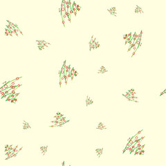 Seamless pattern of hand drawn christmas trees