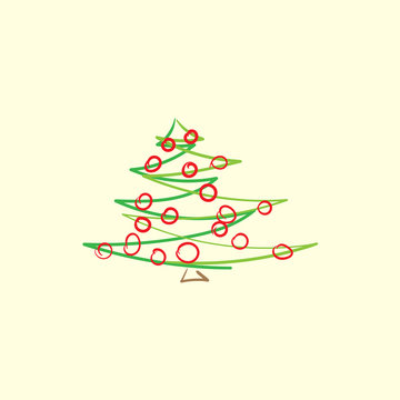 drawn abstract christmas tree