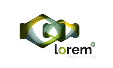 Abstract geometric logo design, overlapping shapes