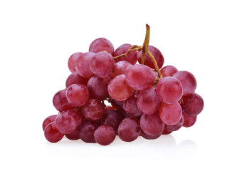 red grapes isolated on white background.