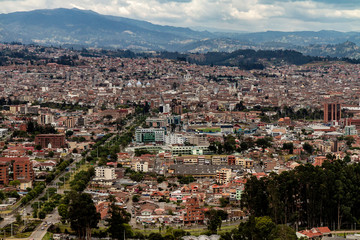 Fototapeta na wymiar View of Cuenca city from Turi observation point