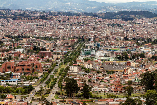 View of Cuenca city from Turi observation point