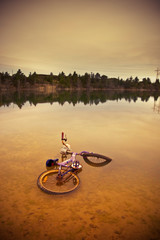 Old Bike Left In The Lake To Rust