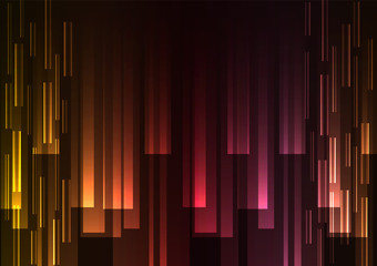 Obraz premium multicolor overlap pixel speed in dark background, geometric layer motion backdrop, simple technology template, vector illustration