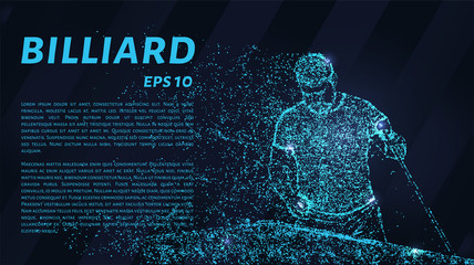 Fragment of the pool billiard game in process. The player rubs the cue. © newrossosh