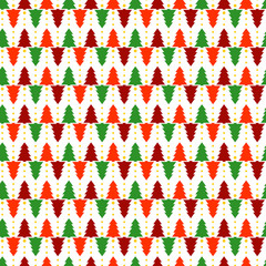 Christmas and New Year seamless pattern. Christmas tree