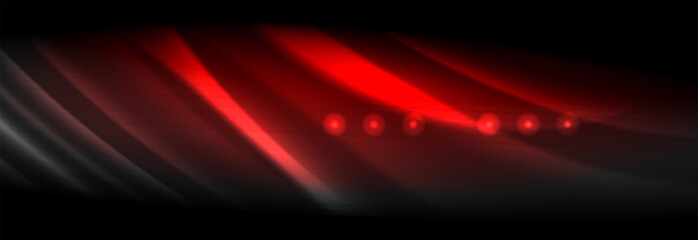 Liquid neon flowing waves, glowing light lines background