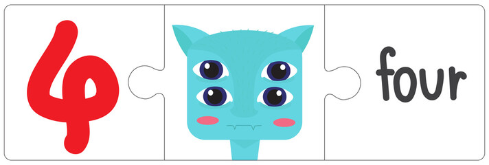 Jigsaw eye monster - four