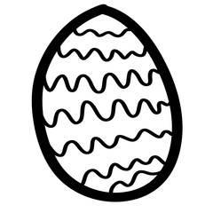 Doodle cartoon easter egg on white background