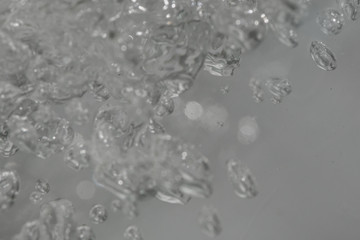 Close-up air bubbles in the water background,Large amount of air bubbles in water isolated  background
