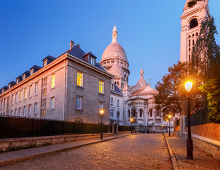 Paris. Sacre Coeur in the early morning.