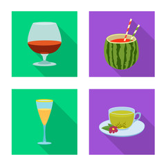 Isolated object of drink and bar symbol. Set of drink and party vector icon for stock.