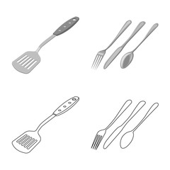 Vector illustration of kitchen and cook icon. Collection of kitchen and appliance stock symbol for web.