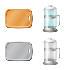 Vector design of kitchen and cook icon. Collection of kitchen and appliance stock symbol for web.