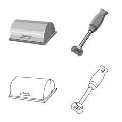 Isolated object of kitchen and cook icon. Collection of kitchen and appliance stock symbol for web.