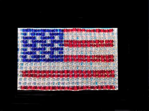 Drapeau am&eacute;ricain en perles 