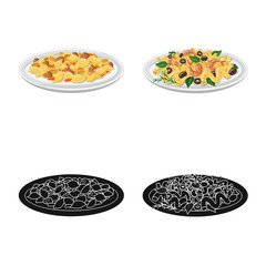 Vector illustration of pasta and carbohydrate icon. Collection of pasta and macaroni vector icon for stock.