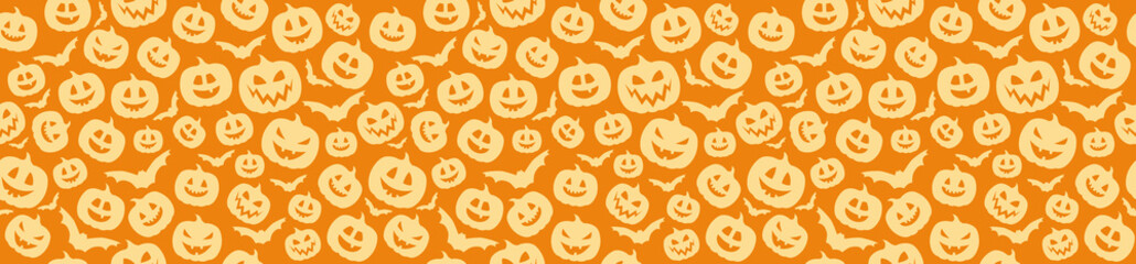 Texture with pumpkins - Halloween concept. Vector.