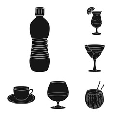 Isolated object of drink and bar sign. Collection of drink and party stock symbol for web.