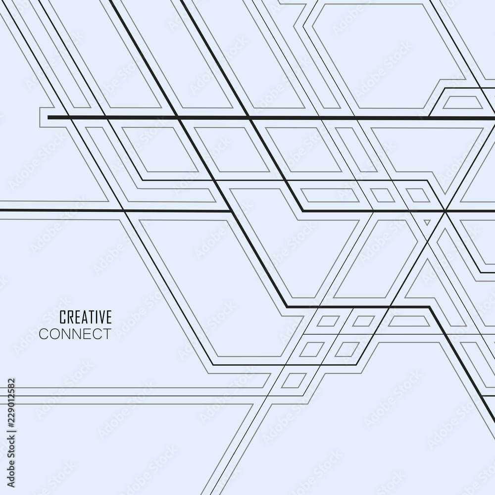 Poster Abstract geometric overlap lines and shapes design wallpaper