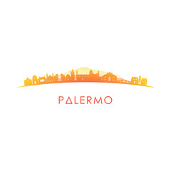 Palermo skyline silhouette. Vector design colorful illustration.