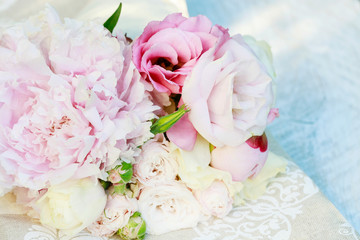 Bouquet of pink summer flowers.