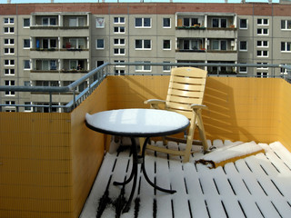 Berlin, Balkon im Winter