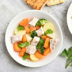 Diet vegetable chicken soup