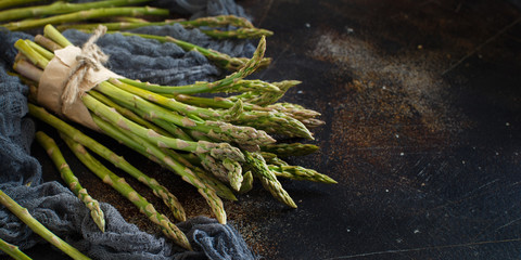 Fresh raw asparagus spears