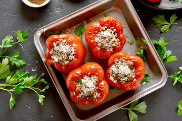 Stuffed red peppers
