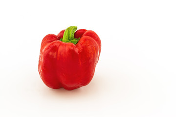Colorful of fresh red sweet bell pepper (capsicum)   stack on white  background