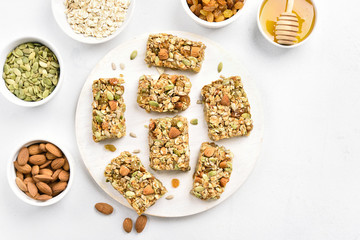 Granola bar. Healthy breakfast.