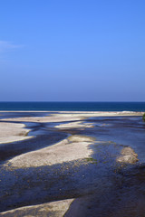river,horizon,seascape,landscape,horizon,blue,sky,water,sand,coast,nature,