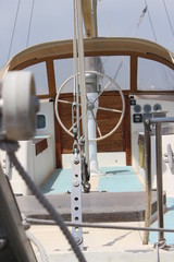 steering wheel of a ship