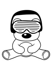 feiern party dj kopfhörer musik spaß sonnenbrille cool bär süß niedlich sitzen klein comic cartoon clipart design teddy grizzly grizzlybär sitzend dick lustig
