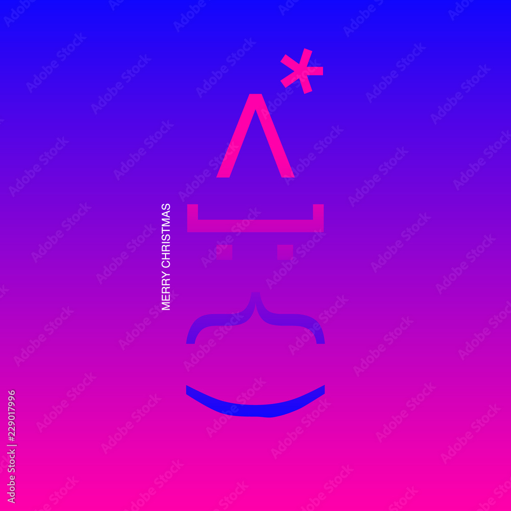 Poster christmas phase text and star with santa beard and ornaments with symbol design on background
