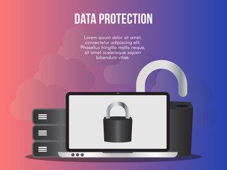 Data protection concept illustration vector design template