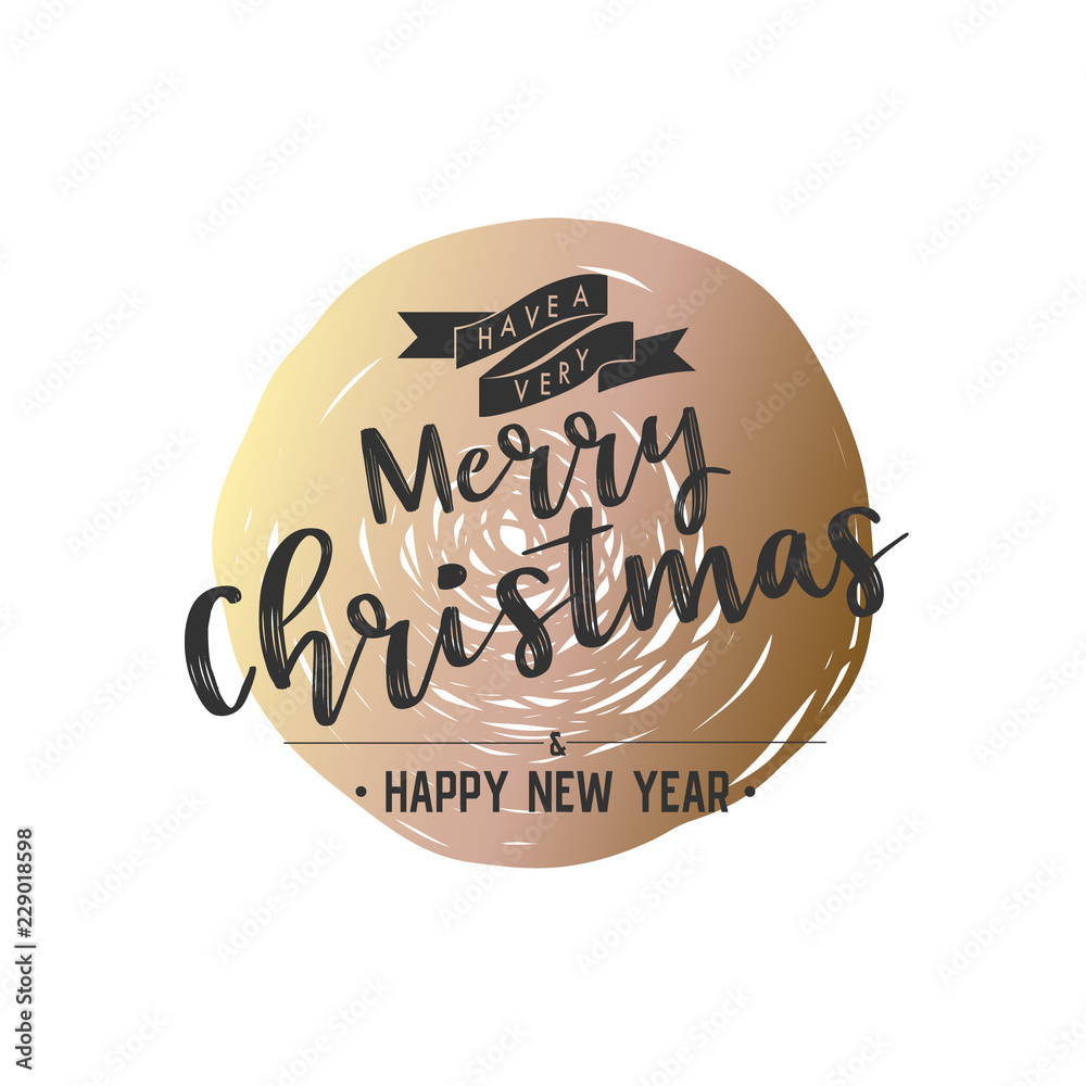 Poster christmas phase text and star with santa beard and ornaments with symbol design on background
