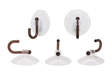 Suction cup on white background with clipping path. Hanging hook for montage or your design.