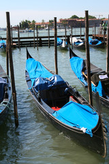 Fototapeta na wymiar Venice, gondolas in Piazza San Marco