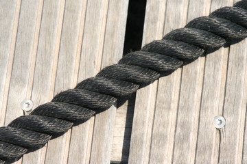rope on wooden background