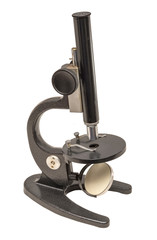 black old school microscope