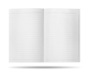 Open book with blank pages. Template of empty book isolated on white background. ( Clipping path )