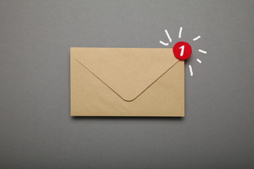 Newsletter notification, subscribe email. Information message, marketing envelope. - obrazy, fototapety, plakaty