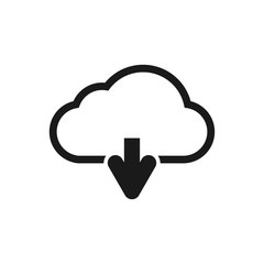 Cloud download icon. Cloud download icon illustration vector symbol for apps and web design.