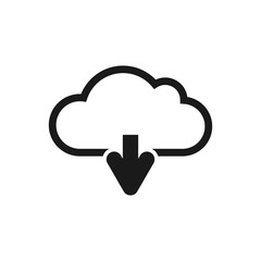 Cloud download icon. Cloud download icon illustration vector symbol for apps and web design.