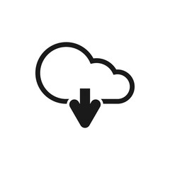 Cloud download icon. Cloud download icon illustration vector symbol for apps and web design.