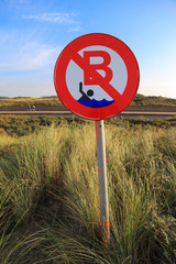 Swimming prohibited sign