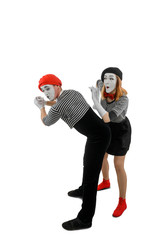 Pantomime sketch of two mimes