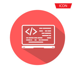 Coding icon vector, coding in computer isolated on background.